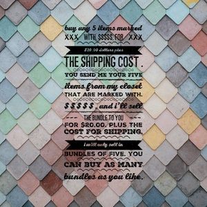 Any 5 marked $$$$$ for $20.00. Bundles of five!